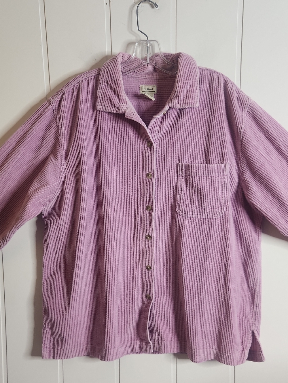 L.L. Bean Pastel Purple Vintage Corduroy Button-Up Shirt Jacket